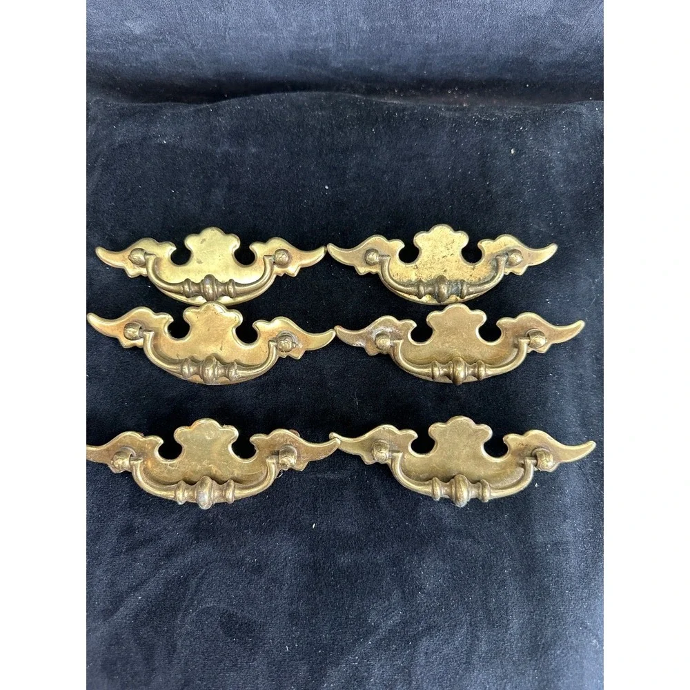 Vintage Brass Drawer Pulls Lot Set of 6 Vintage Hardware MCM 5